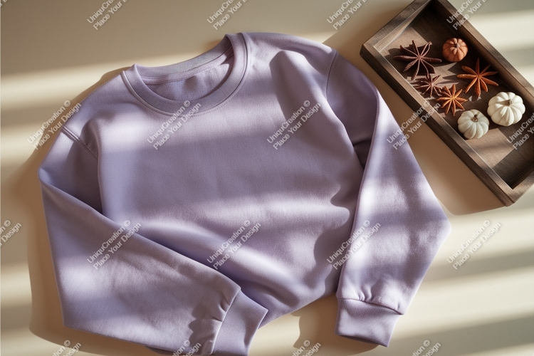 Lavender sweatshirt apparel mockup