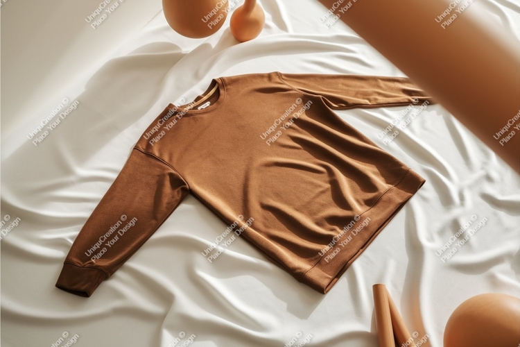 Brown sweatshirt apparel mockup