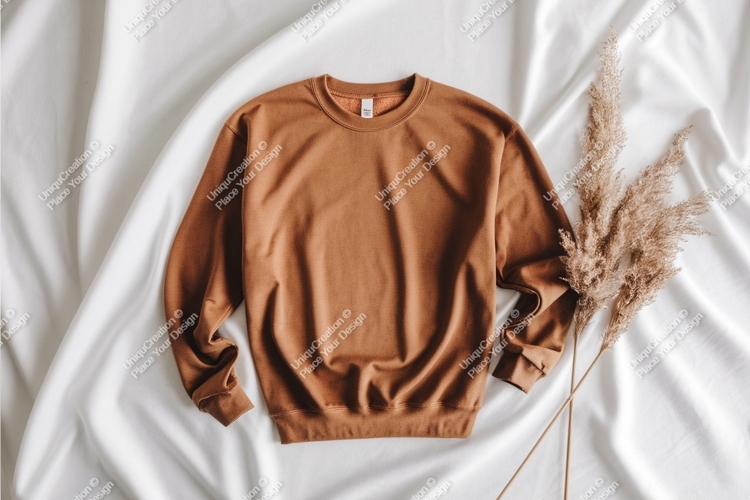 Brown sweatshirt apparel mockup