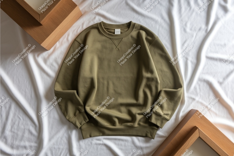 Green sweatshirt apparel mockup