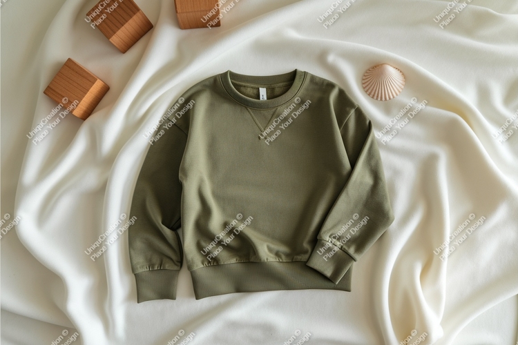 Green sweatshirt apparel mockup