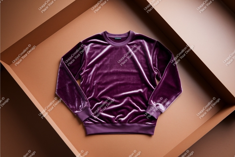 Purple velvet sweatshirt mockup