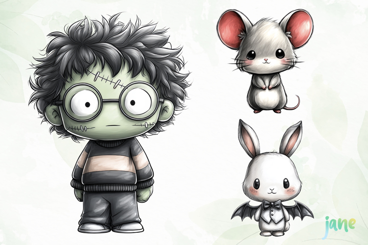 Cute Halloween Animals Clipart