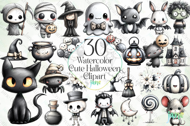 Cute Halloween Animals Clipart