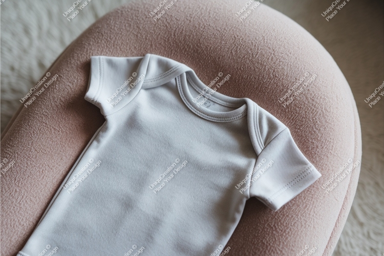 Gray baby bodysuit mockup