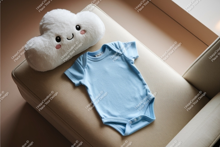Folded peach shirt mockup example image 1