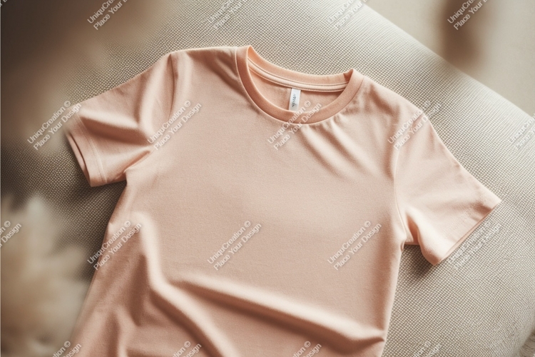 Beige shirt with fall decor mockup