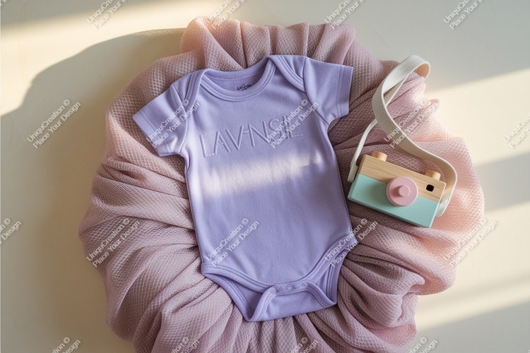 Light blue tshirt on fabric mockup