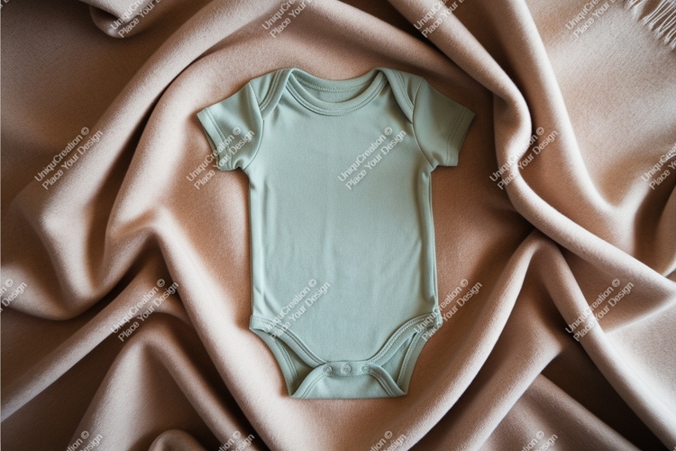 Beige silk tshirt on fabrics mockup