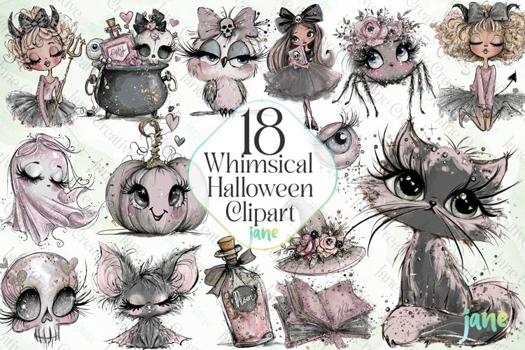 Whimsical Halloween Clipart Sublimation