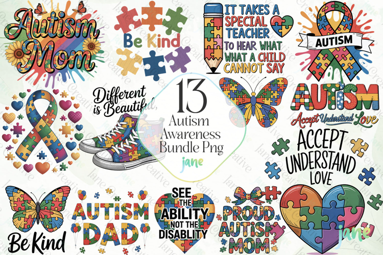Autism Awareness Bundle PNG