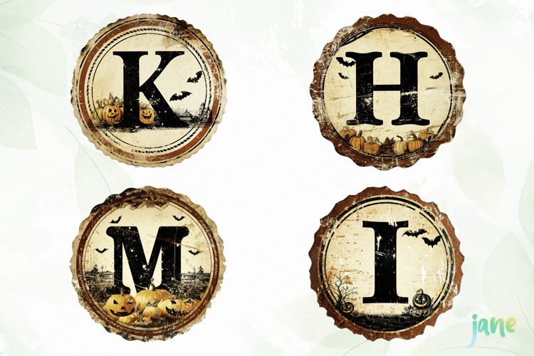 Retro Halloween Letter Clipart