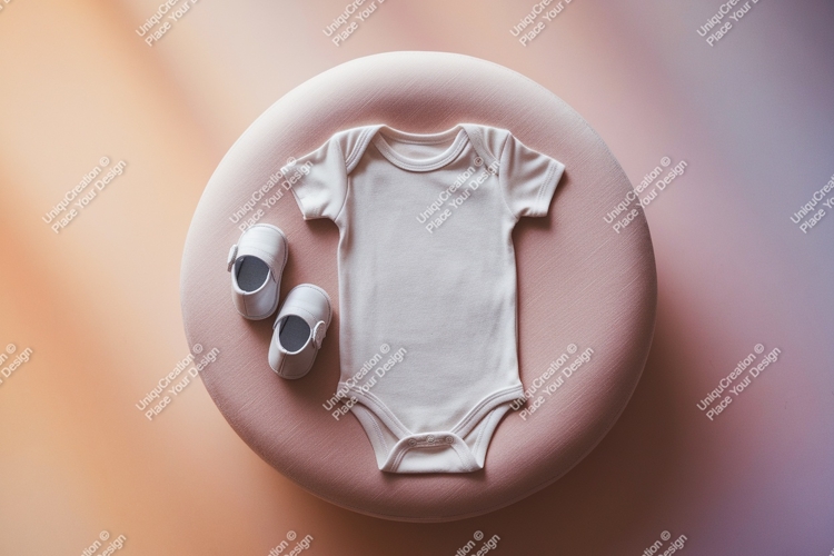 Baby onesie and shoes mockup template mockup