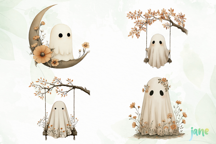Vintage Fall Ghost Sublimation