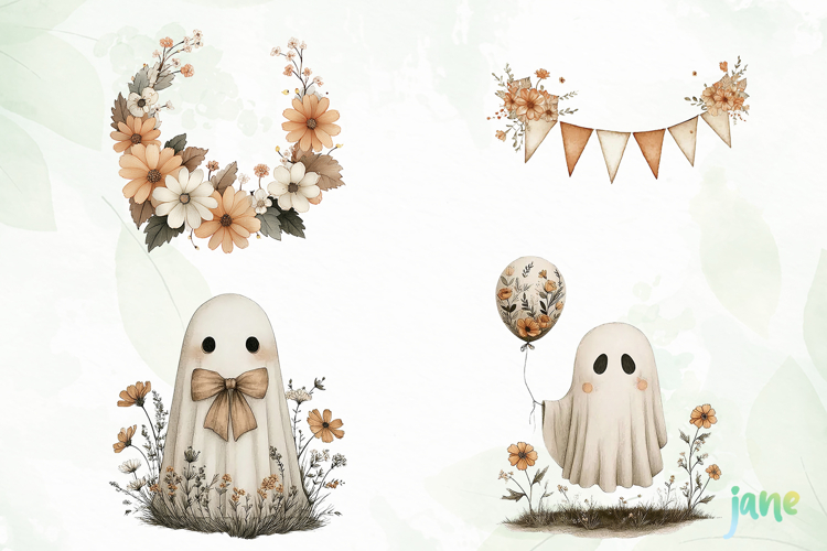 Vintage Fall Ghost Sublimation