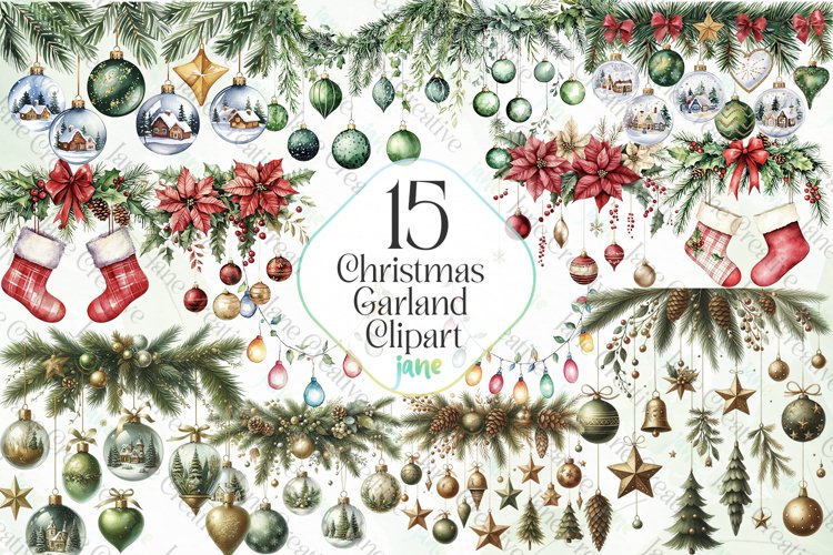 Christmas Garland PNG Clipart example image 1