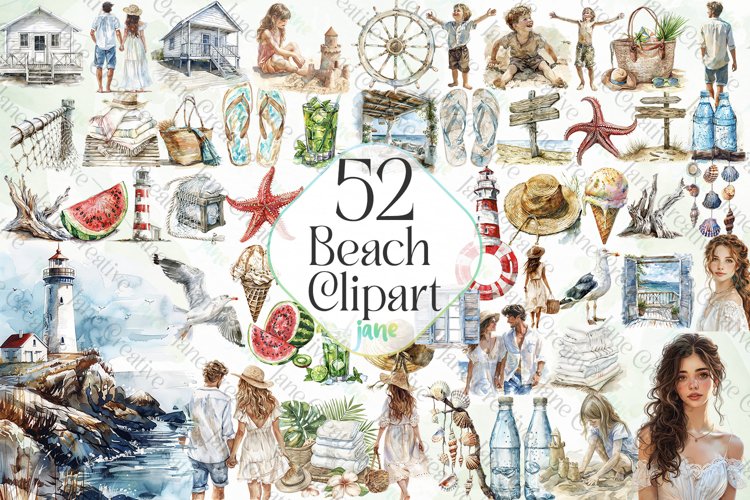 Watercolor Beach Clipart Image 21