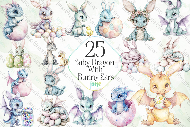 Baby Dragon With Bunny Ears Bundle