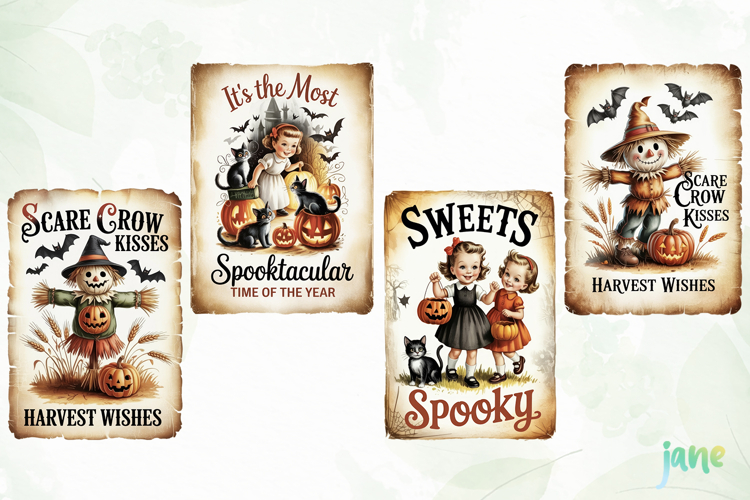 Retro Halloween Quotes Sublimation