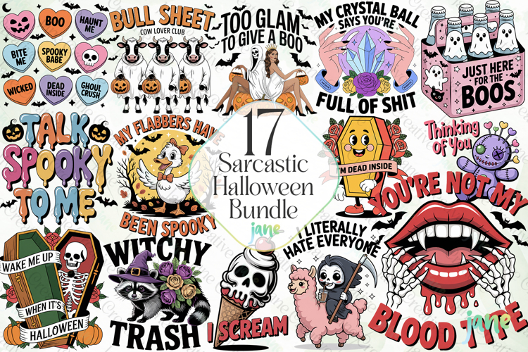 Sarcastic Halloween PNG Bundle