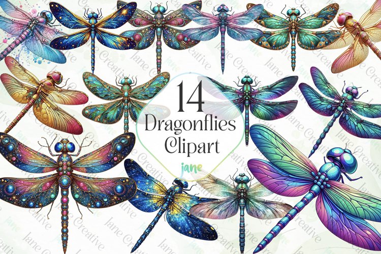 Dragonflies Clipart Sublimation
