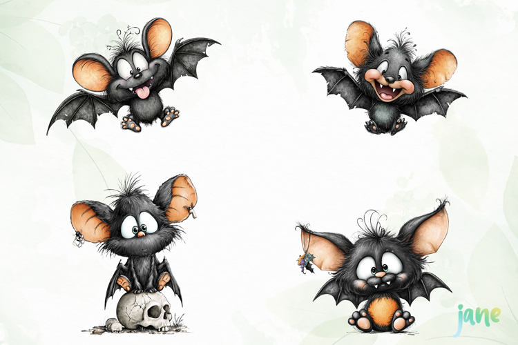Quirky Bat Clipart Sublimation