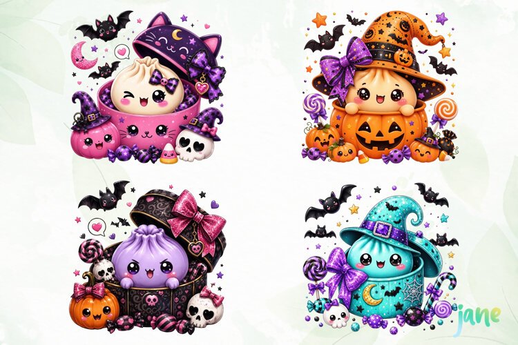 Halloween Glitter Dumplings Clipart example image 1