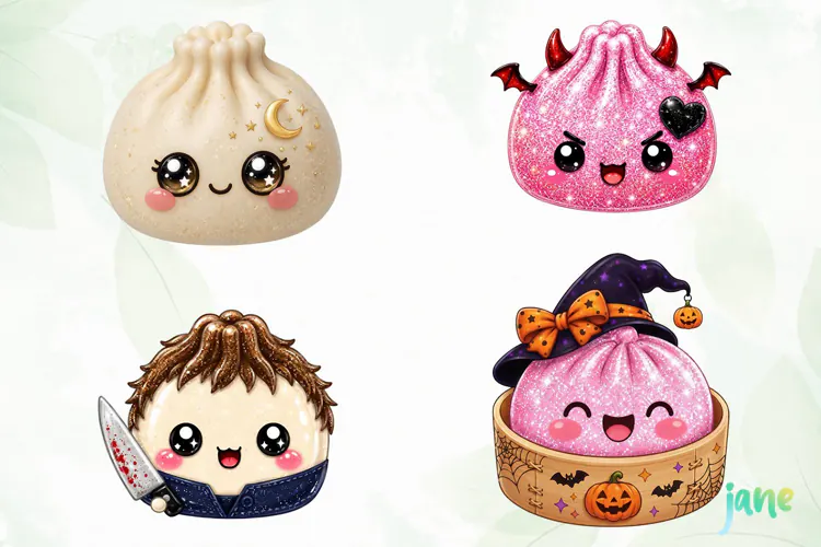 Halloween Glitter Dumplings Clipart