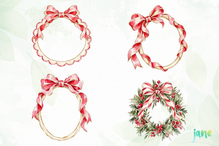 Cozy Christmas Watercolor Clipart example image 1