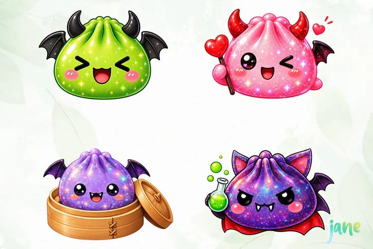 Halloween Glitter Dumplings Clipart