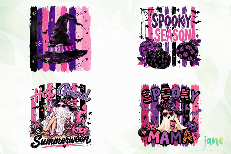 Retro Striped Spooky Season example image 1