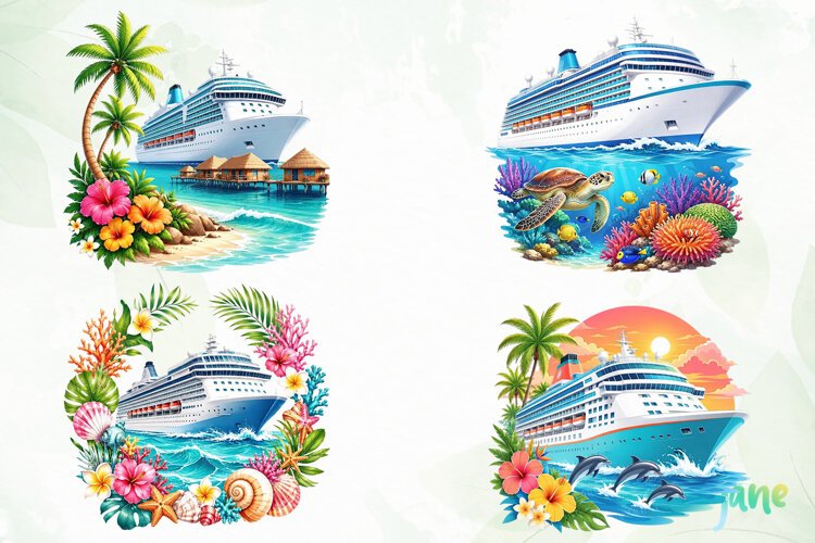 Cruise Ship Clipart example image 1