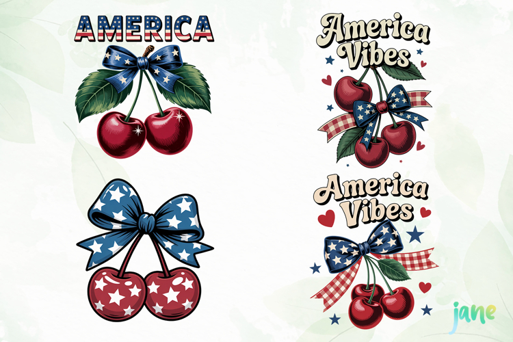 America Cherry 4th of July Sublimation