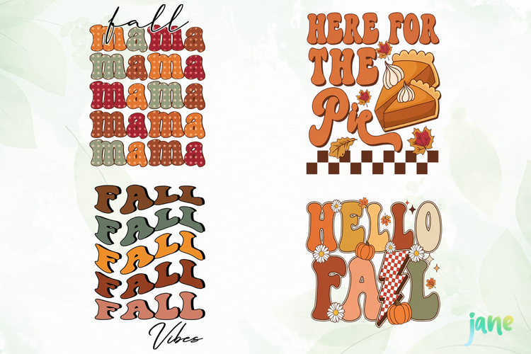 Retro Fall Thanksgiving PNG Clipart