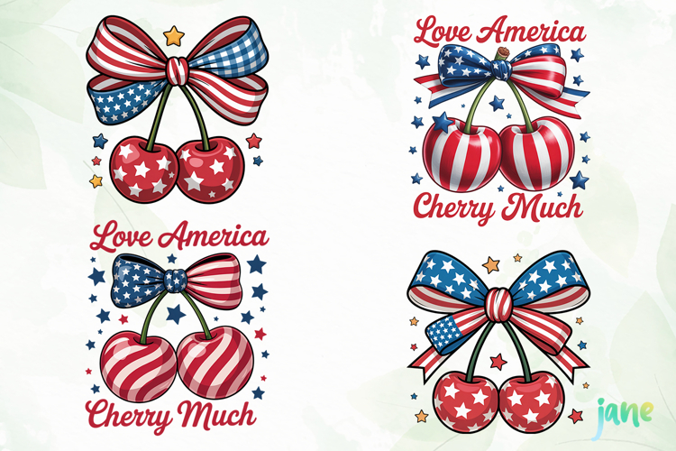 America Cherry 4th of July Sublimation