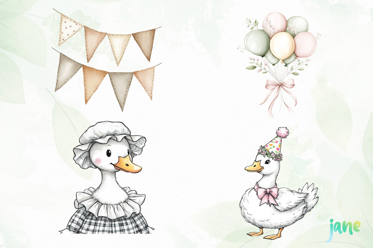 Vintage Goose Clipart