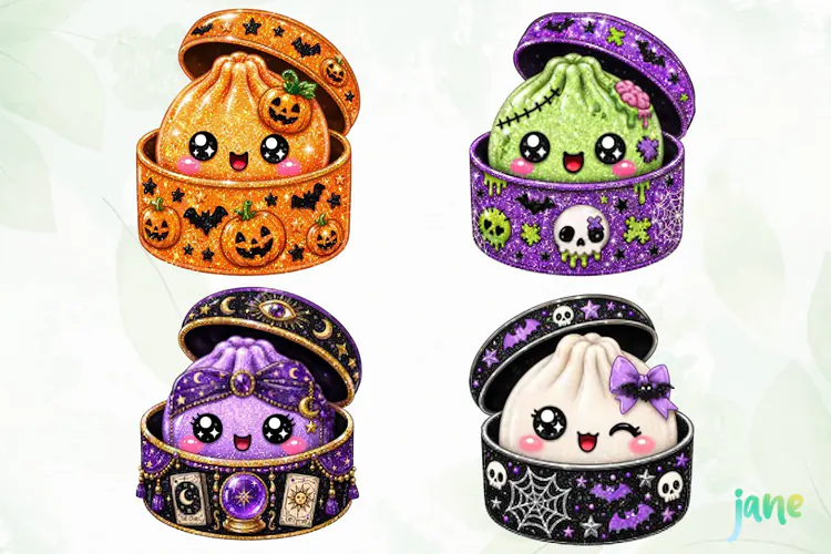 Halloween Glitter Dumplings Clipart