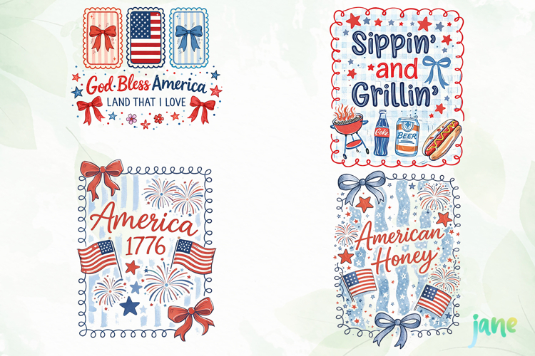 Coquette 4th of July Png Clipart