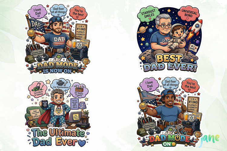 Funny Dad Sticker PNG