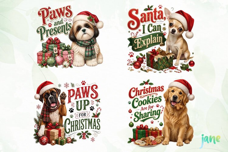 Christmas Dogs PNG Clipart example image 1