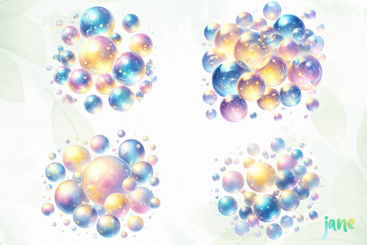 Watercolor Soap Bubbles Clipart