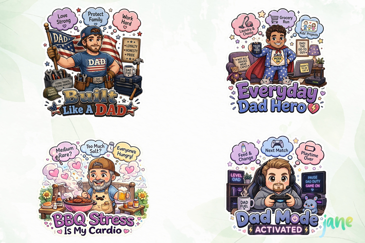 Funny Dad Sticker PNG