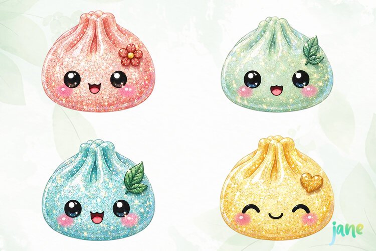 Glitter Dumpling Clipart example image 1