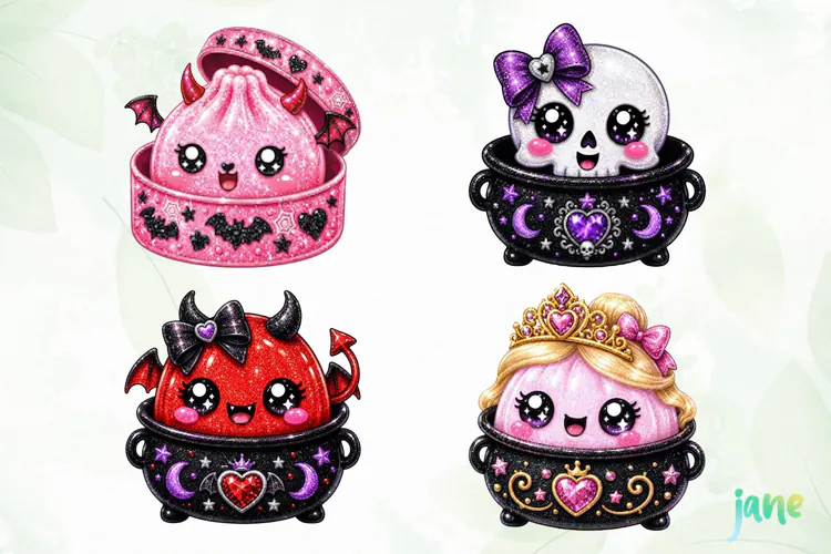Halloween Glitter Dumplings Clipart