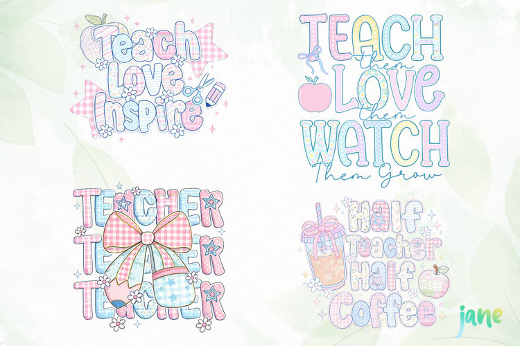 Preppy Teacher Sublimation PNG