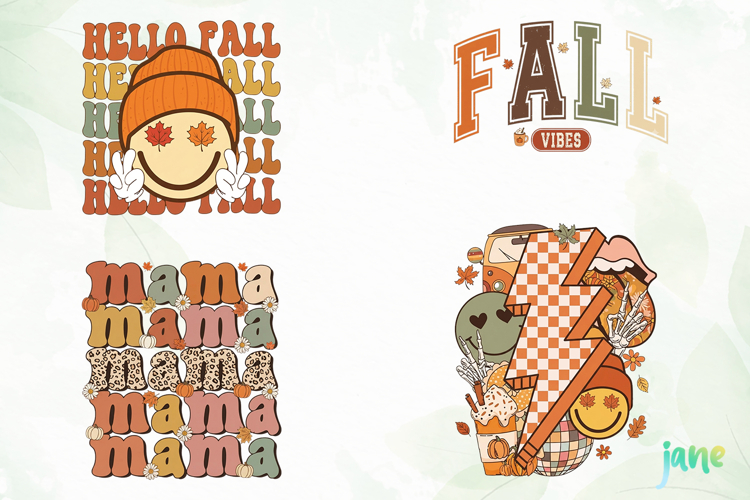 Retro Fall Thanksgiving PNG Clipart