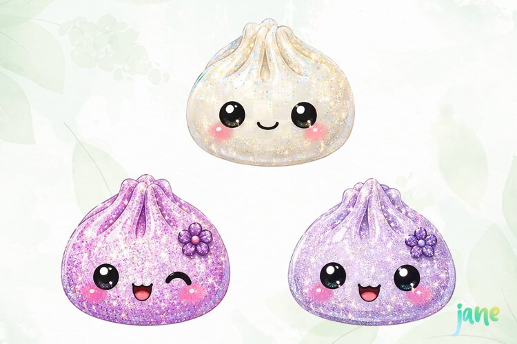 Glitter Dumpling Clipart example image 1