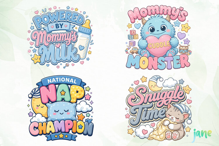 Cute Baby Quotes Clipart PNG example image 1