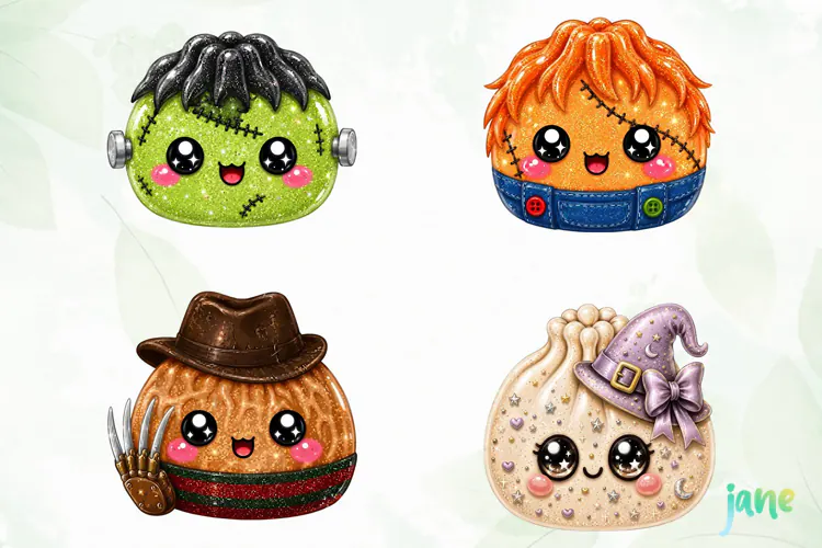 Halloween Glitter Dumplings Clipart