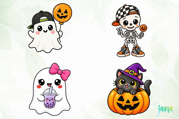 Kawaii Halloween PNG Clipart example image 1